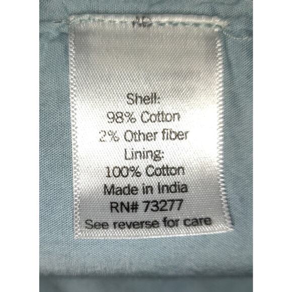 Lauren Conrad Pastel Blue Smock Top Sz L Silver Embellished Square Neck Boho - Picture 9 of 16